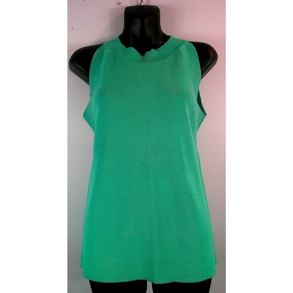 Ann Taylor Factory Sleeveless High Neck Sweater Shirt Green XL - Picture 1 of 5